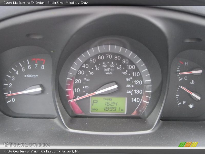 Bright Silver Metallic / Gray 2009 Kia Spectra EX Sedan