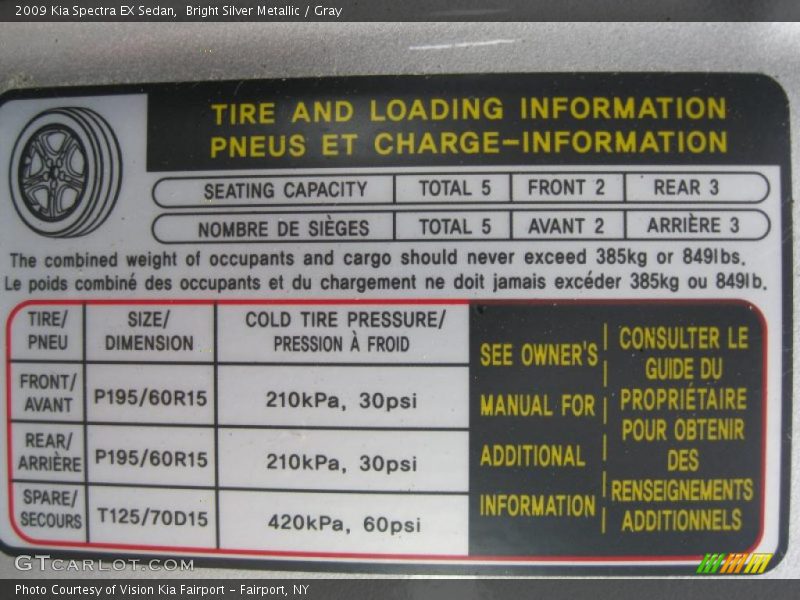 Bright Silver Metallic / Gray 2009 Kia Spectra EX Sedan