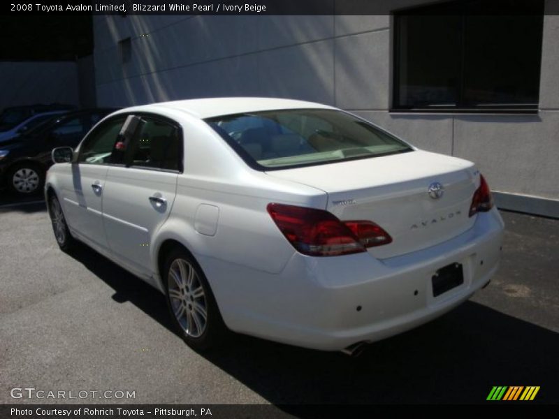 Blizzard White Pearl / Ivory Beige 2008 Toyota Avalon Limited