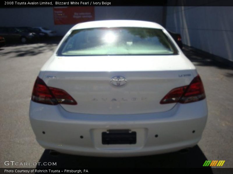 Blizzard White Pearl / Ivory Beige 2008 Toyota Avalon Limited
