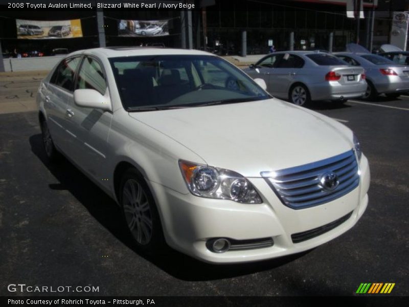 Blizzard White Pearl / Ivory Beige 2008 Toyota Avalon Limited
