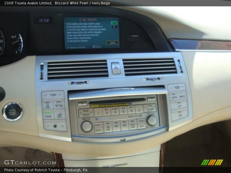 Blizzard White Pearl / Ivory Beige 2008 Toyota Avalon Limited