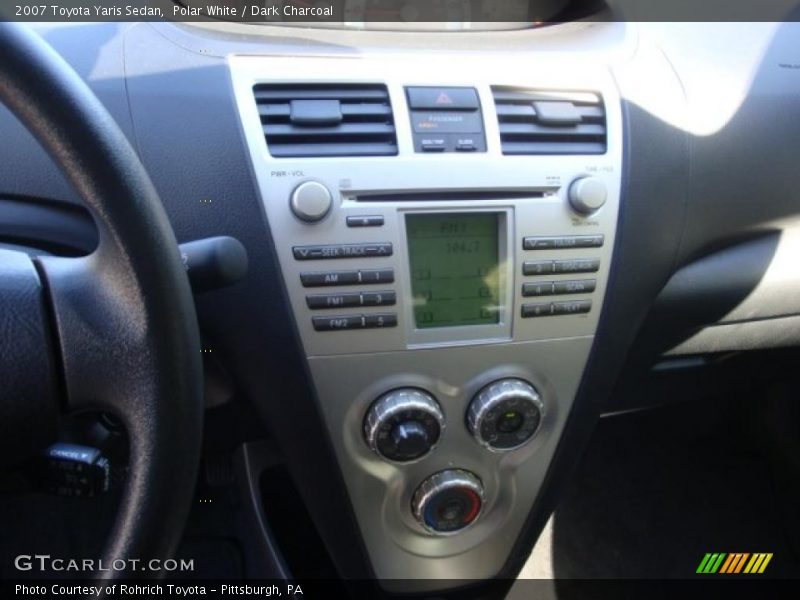 Polar White / Dark Charcoal 2007 Toyota Yaris Sedan