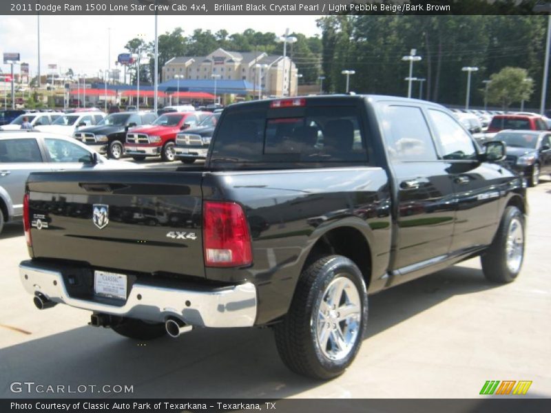 Brilliant Black Crystal Pearl / Light Pebble Beige/Bark Brown 2011 Dodge Ram 1500 Lone Star Crew Cab 4x4
