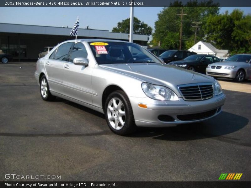Brilliant Silver Metallic / Charcoal 2003 Mercedes-Benz S 430 4Matic Sedan