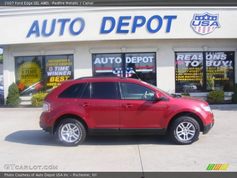 Redfire Metallic / Camel 2007 Ford Edge SEL AWD