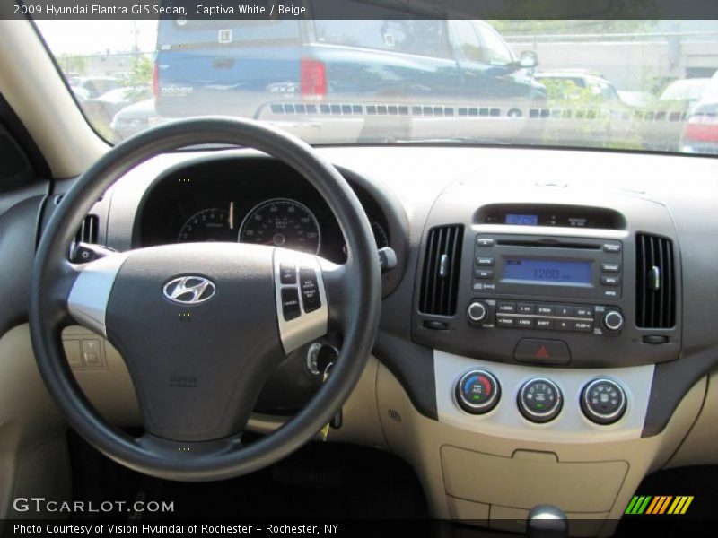 Captiva White / Beige 2009 Hyundai Elantra GLS Sedan