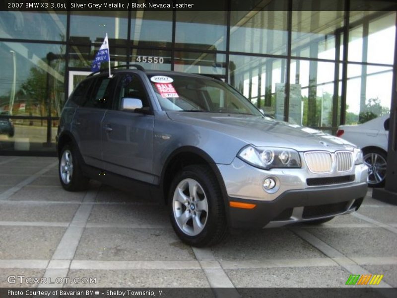 Silver Grey Metallic / Black Nevada Leather 2007 BMW X3 3.0si