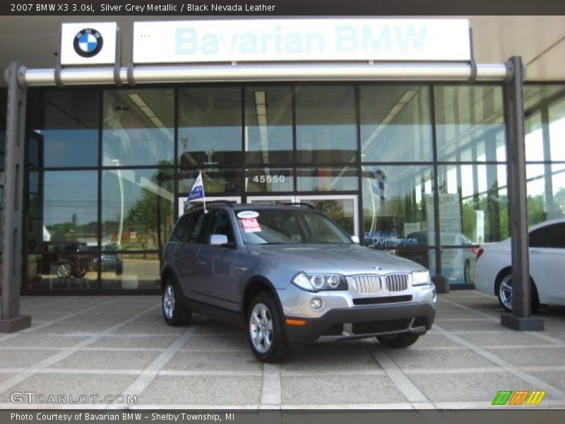 Silver Grey Metallic / Black Nevada Leather 2007 BMW X3 3.0si