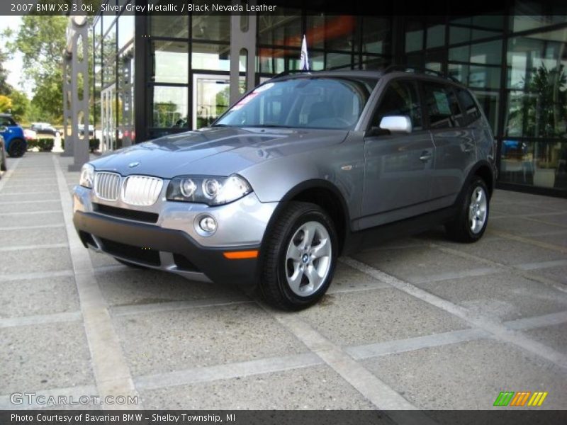 Silver Grey Metallic / Black Nevada Leather 2007 BMW X3 3.0si