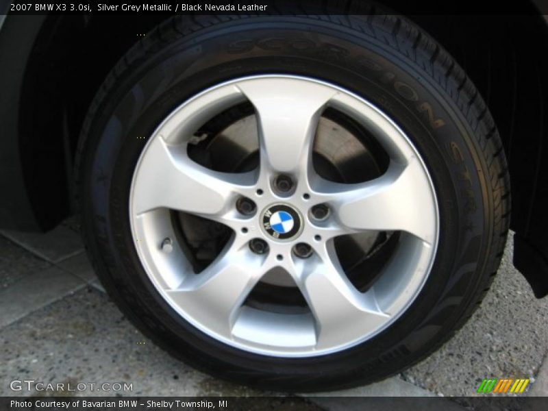 Silver Grey Metallic / Black Nevada Leather 2007 BMW X3 3.0si