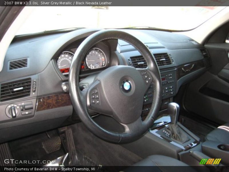 Silver Grey Metallic / Black Nevada Leather 2007 BMW X3 3.0si
