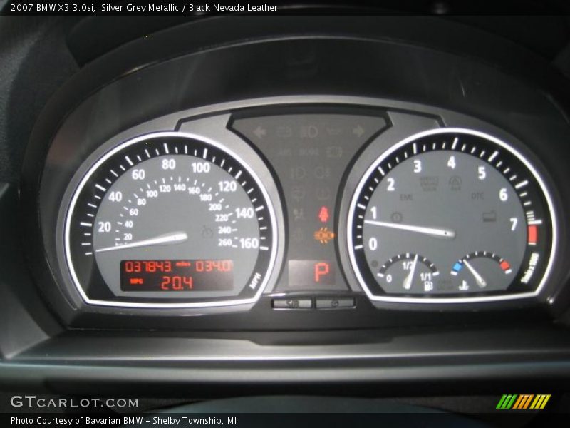 Silver Grey Metallic / Black Nevada Leather 2007 BMW X3 3.0si