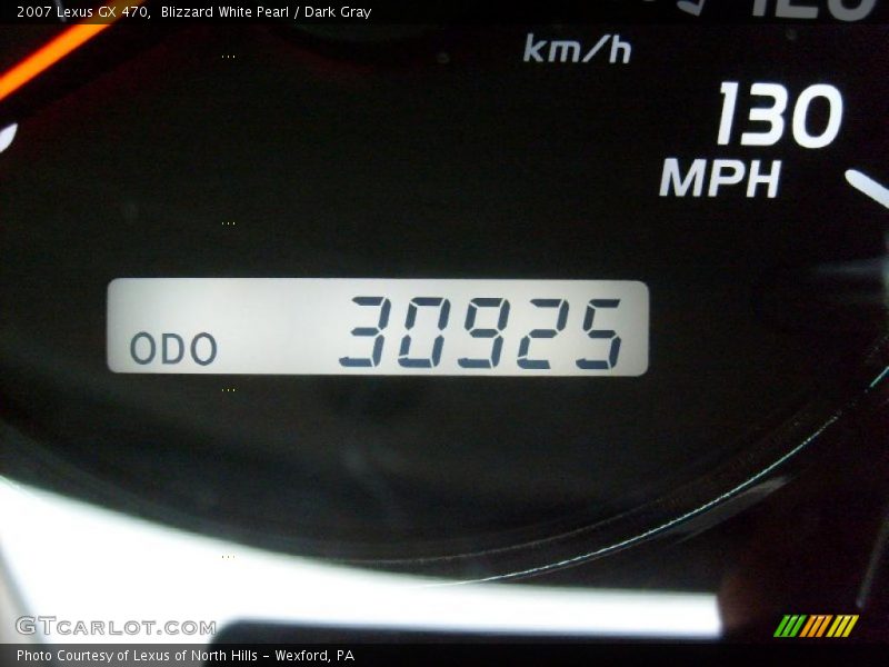 Blizzard White Pearl / Dark Gray 2007 Lexus GX 470