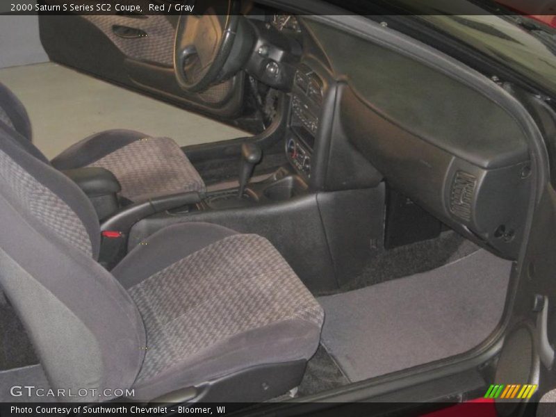 Red / Gray 2000 Saturn S Series SC2 Coupe