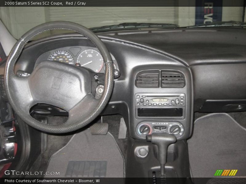 Red / Gray 2000 Saturn S Series SC2 Coupe