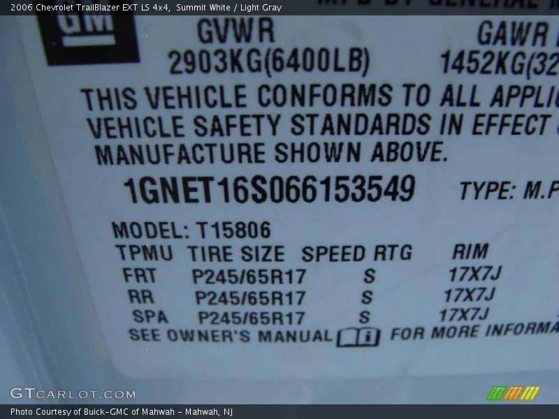 Summit White / Light Gray 2006 Chevrolet TrailBlazer EXT LS 4x4