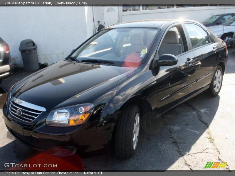 Ebony Black / Gray 2009 Kia Spectra EX Sedan