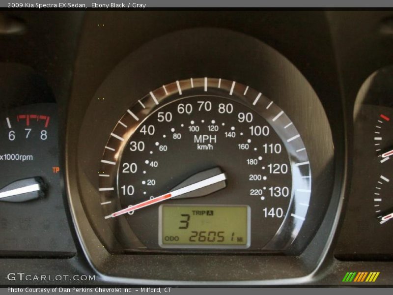 Ebony Black / Gray 2009 Kia Spectra EX Sedan