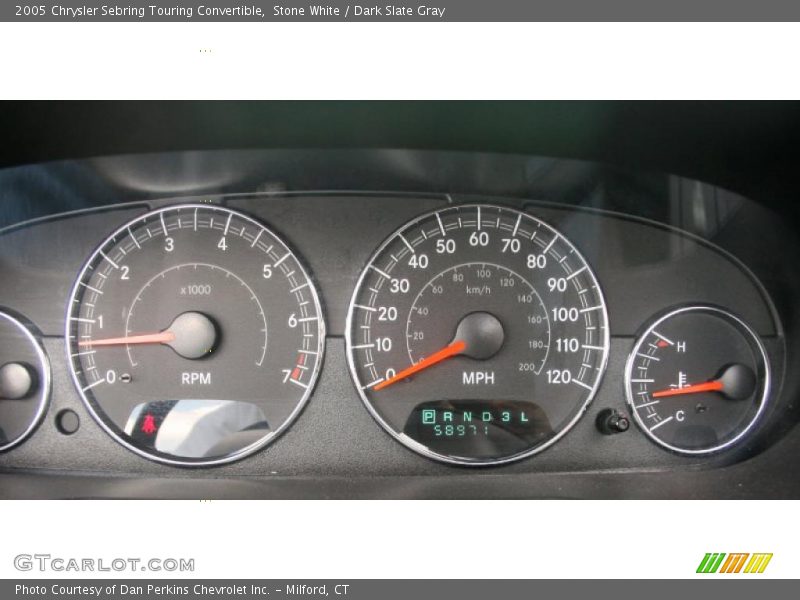 Stone White / Dark Slate Gray 2005 Chrysler Sebring Touring Convertible