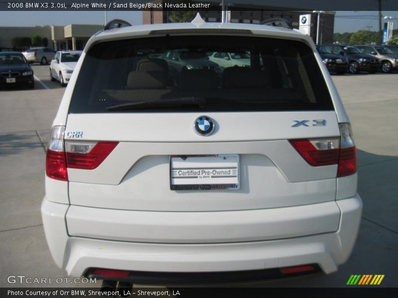 Alpine White / Sand Beige/Black Nevada Leather 2008 BMW X3 3.0si