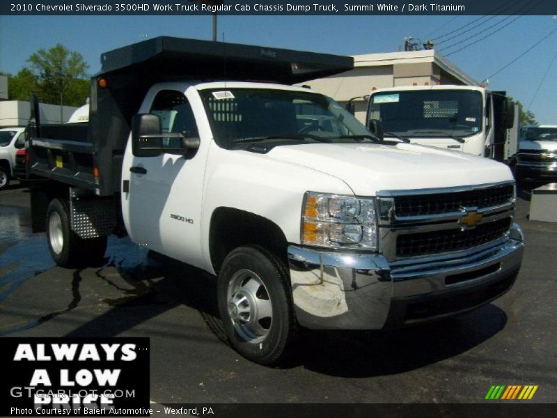 Summit White / Dark Titanium 2010 Chevrolet Silverado 3500HD Work Truck Regular Cab Chassis Dump Truck