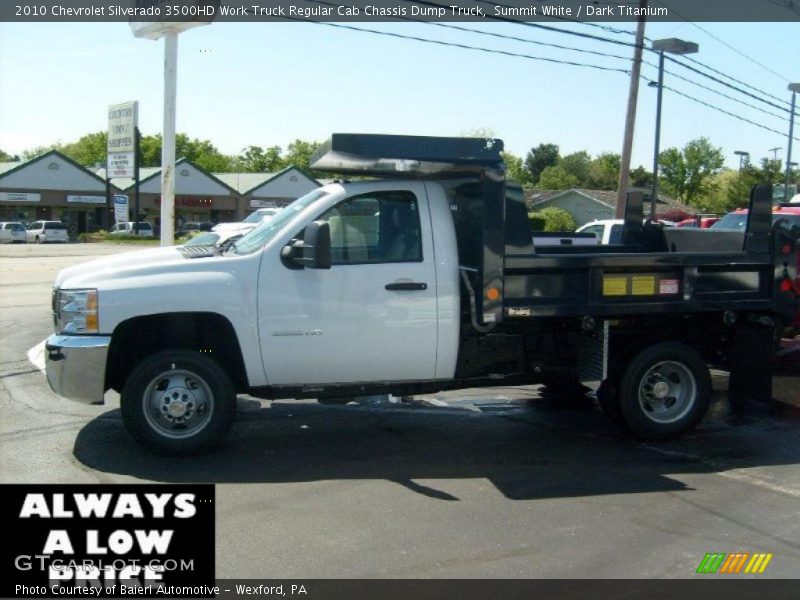 Summit White / Dark Titanium 2010 Chevrolet Silverado 3500HD Work Truck Regular Cab Chassis Dump Truck