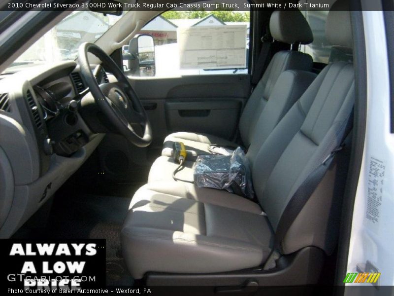 Summit White / Dark Titanium 2010 Chevrolet Silverado 3500HD Work Truck Regular Cab Chassis Dump Truck