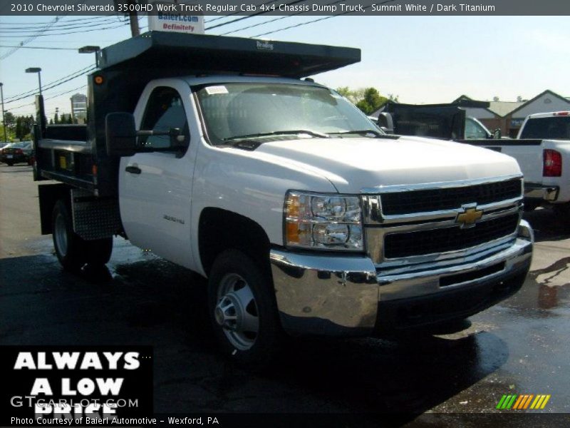 Summit White / Dark Titanium 2010 Chevrolet Silverado 3500HD Work Truck Regular Cab 4x4 Chassis Dump Truck