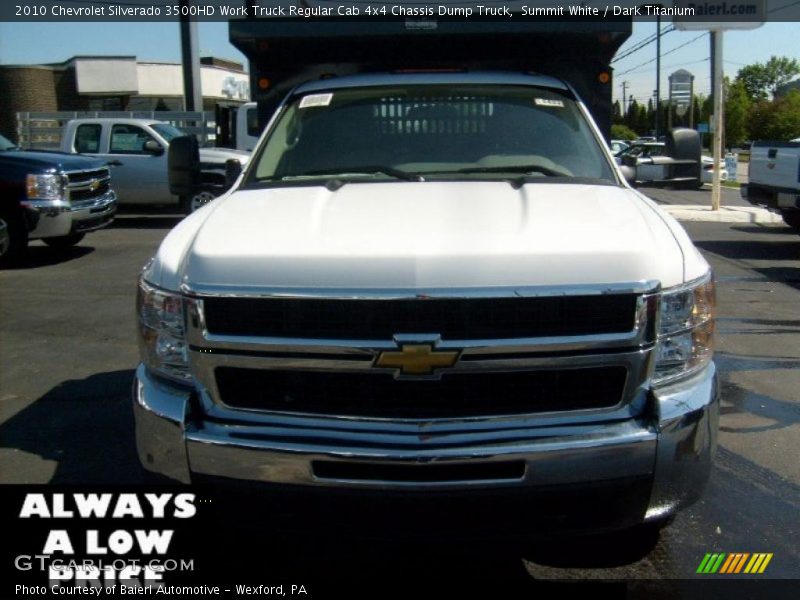 Summit White / Dark Titanium 2010 Chevrolet Silverado 3500HD Work Truck Regular Cab 4x4 Chassis Dump Truck