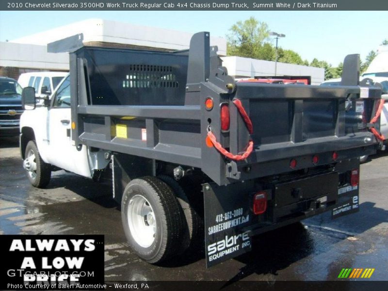 Summit White / Dark Titanium 2010 Chevrolet Silverado 3500HD Work Truck Regular Cab 4x4 Chassis Dump Truck