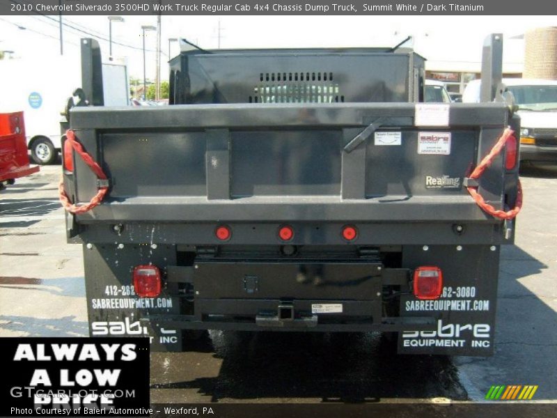 Summit White / Dark Titanium 2010 Chevrolet Silverado 3500HD Work Truck Regular Cab 4x4 Chassis Dump Truck