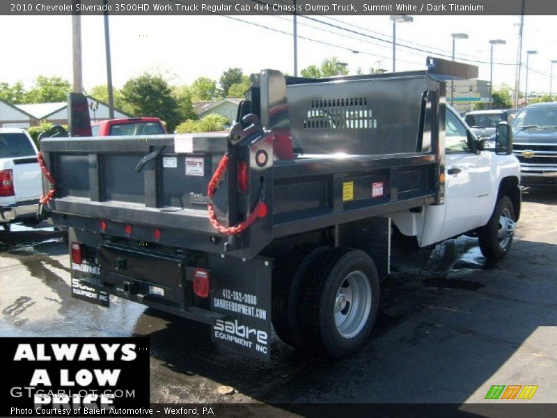 Summit White / Dark Titanium 2010 Chevrolet Silverado 3500HD Work Truck Regular Cab 4x4 Chassis Dump Truck
