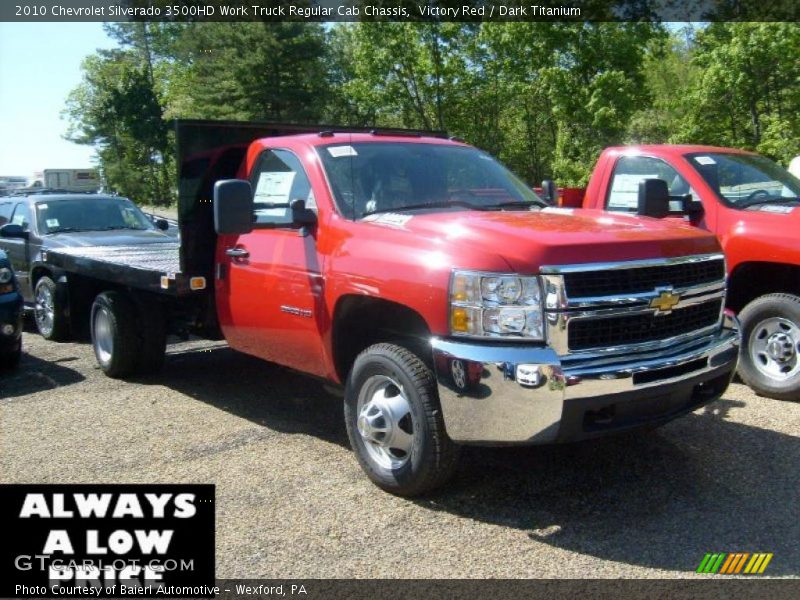 Victory Red / Dark Titanium 2010 Chevrolet Silverado 3500HD Work Truck Regular Cab Chassis