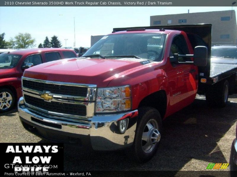 Victory Red / Dark Titanium 2010 Chevrolet Silverado 3500HD Work Truck Regular Cab Chassis