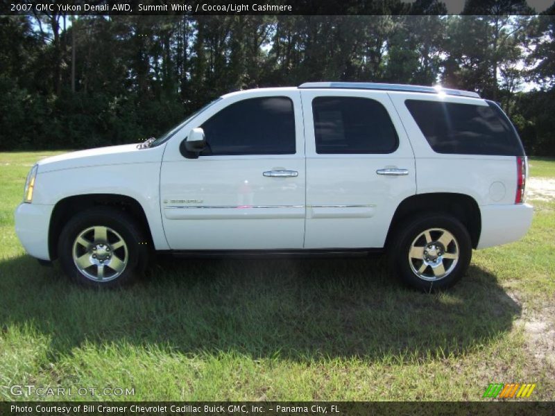 Summit White / Cocoa/Light Cashmere 2007 GMC Yukon Denali AWD