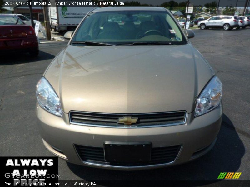 Amber Bronze Metallic / Neutral Beige 2007 Chevrolet Impala LS