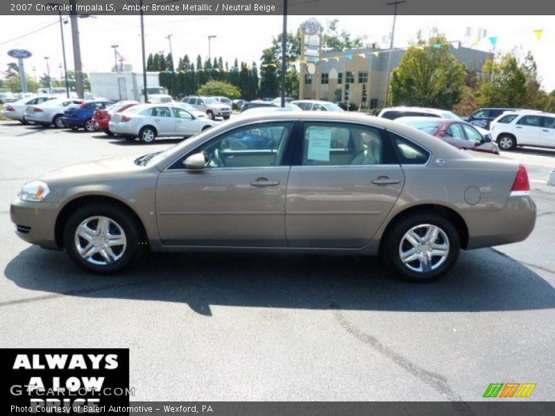Amber Bronze Metallic / Neutral Beige 2007 Chevrolet Impala LS