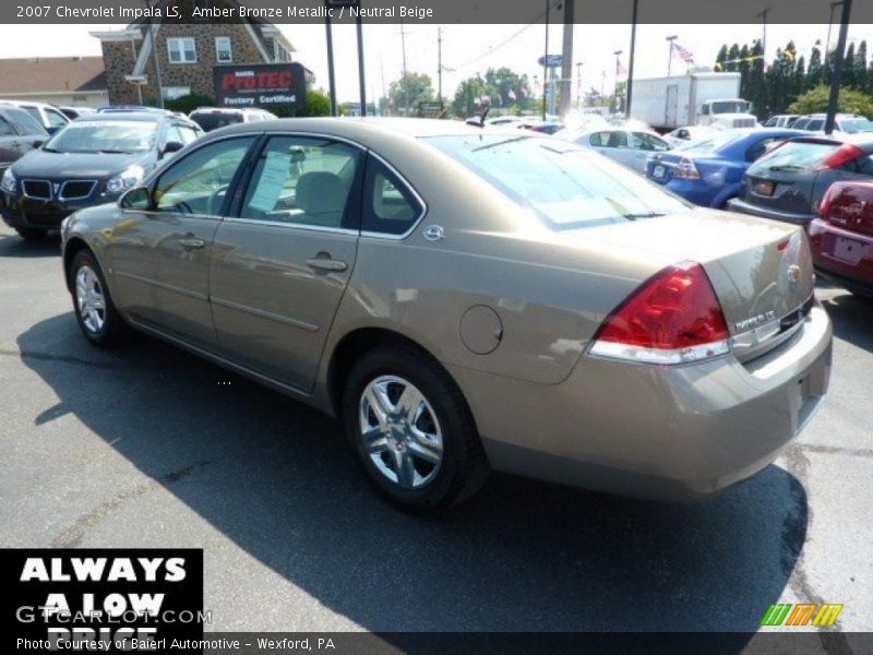 Amber Bronze Metallic / Neutral Beige 2007 Chevrolet Impala LS