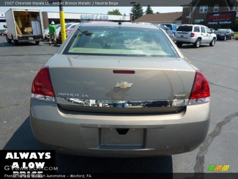 Amber Bronze Metallic / Neutral Beige 2007 Chevrolet Impala LS