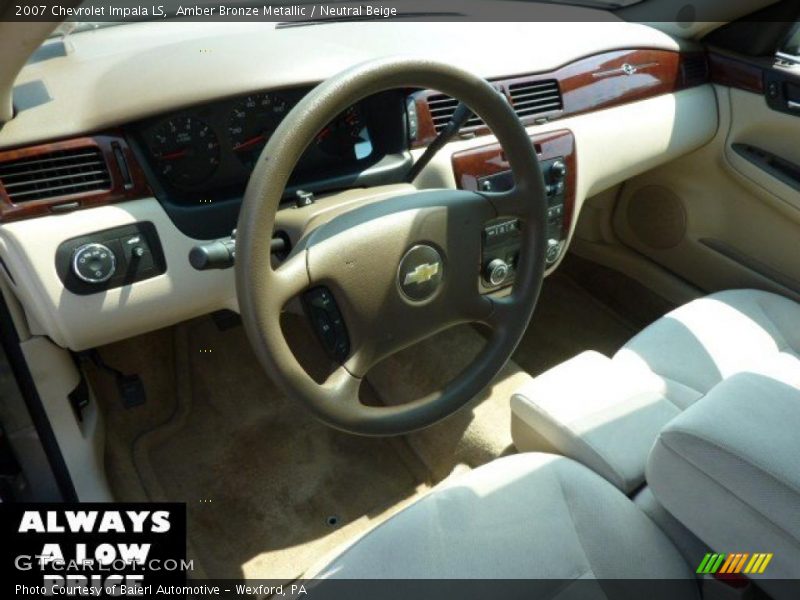 Amber Bronze Metallic / Neutral Beige 2007 Chevrolet Impala LS
