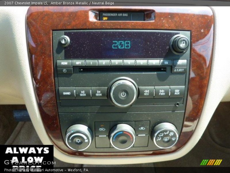 Amber Bronze Metallic / Neutral Beige 2007 Chevrolet Impala LS