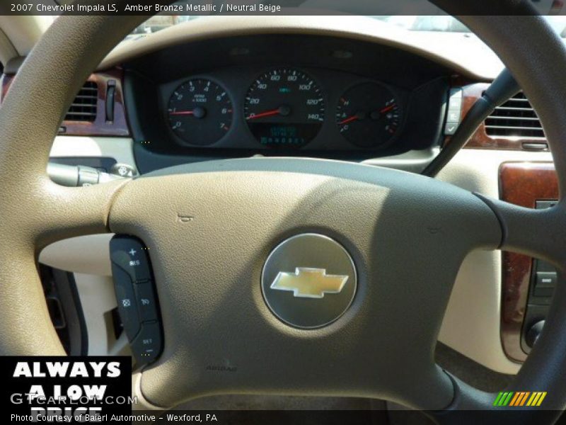 Amber Bronze Metallic / Neutral Beige 2007 Chevrolet Impala LS