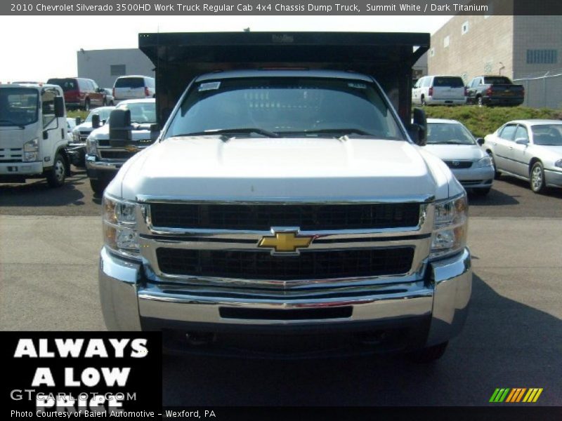 Summit White / Dark Titanium 2010 Chevrolet Silverado 3500HD Work Truck Regular Cab 4x4 Chassis Dump Truck