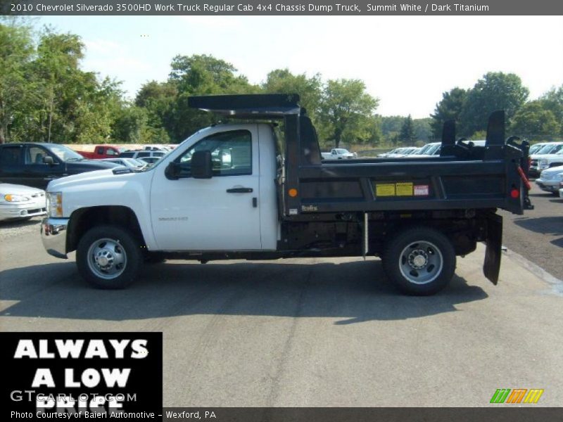 Summit White / Dark Titanium 2010 Chevrolet Silverado 3500HD Work Truck Regular Cab 4x4 Chassis Dump Truck