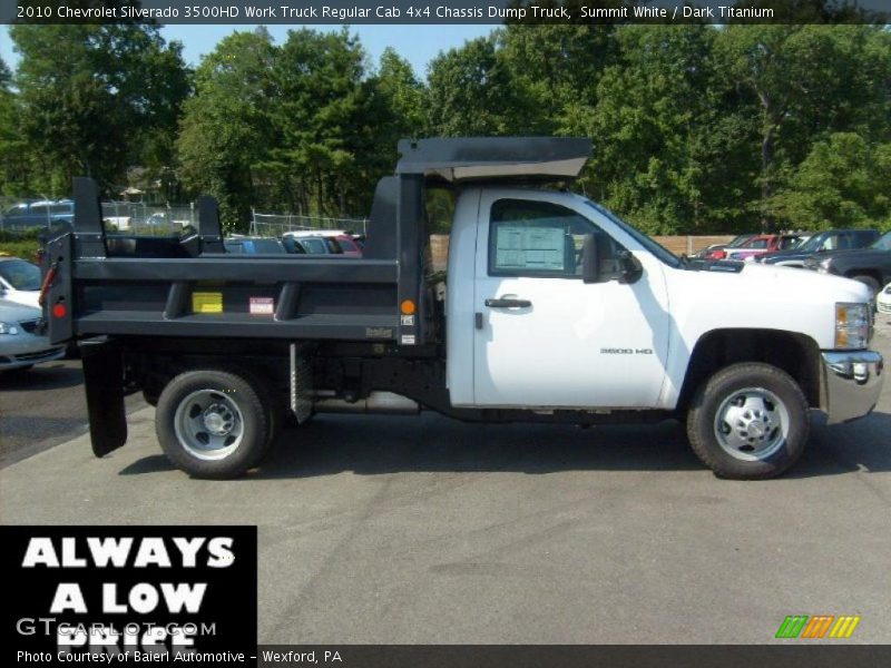 Summit White / Dark Titanium 2010 Chevrolet Silverado 3500HD Work Truck Regular Cab 4x4 Chassis Dump Truck