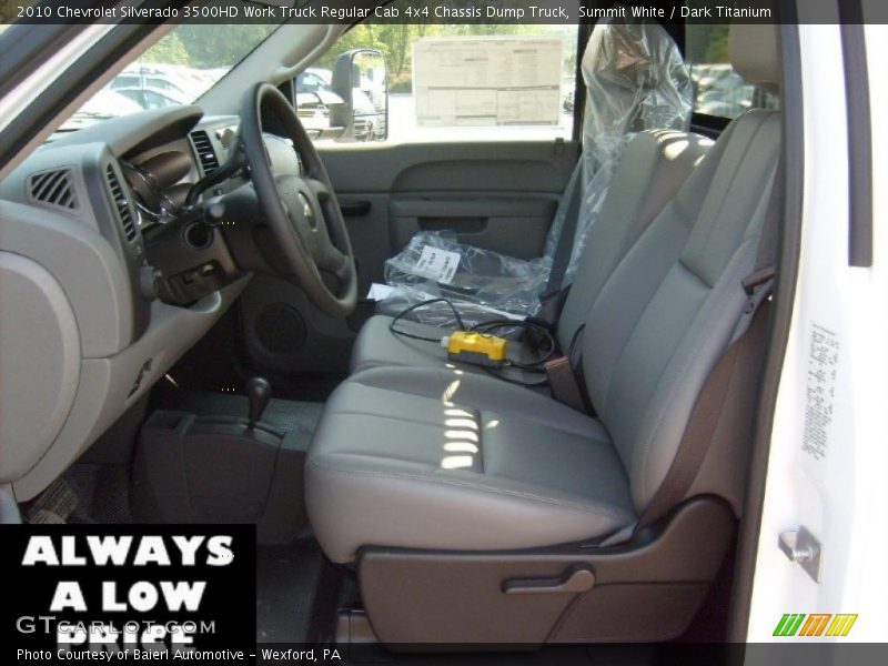 Summit White / Dark Titanium 2010 Chevrolet Silverado 3500HD Work Truck Regular Cab 4x4 Chassis Dump Truck
