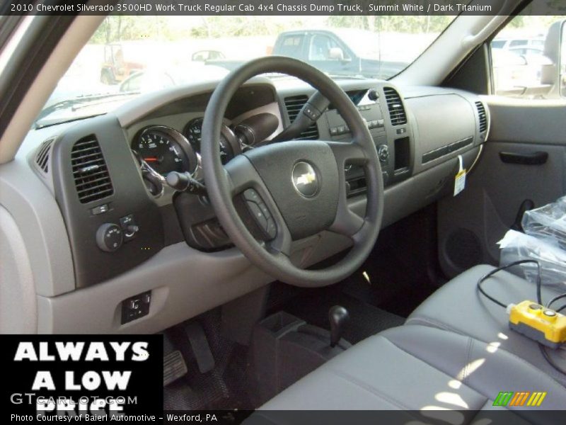 Summit White / Dark Titanium 2010 Chevrolet Silverado 3500HD Work Truck Regular Cab 4x4 Chassis Dump Truck