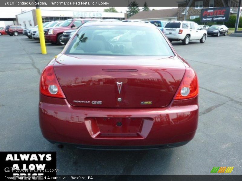 Performance Red Metallic / Ebony 2010 Pontiac G6 Sedan