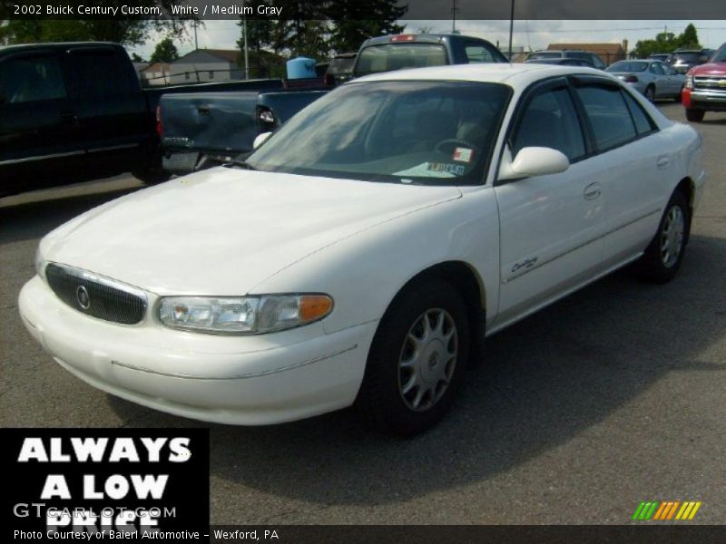 White / Medium Gray 2002 Buick Century Custom
